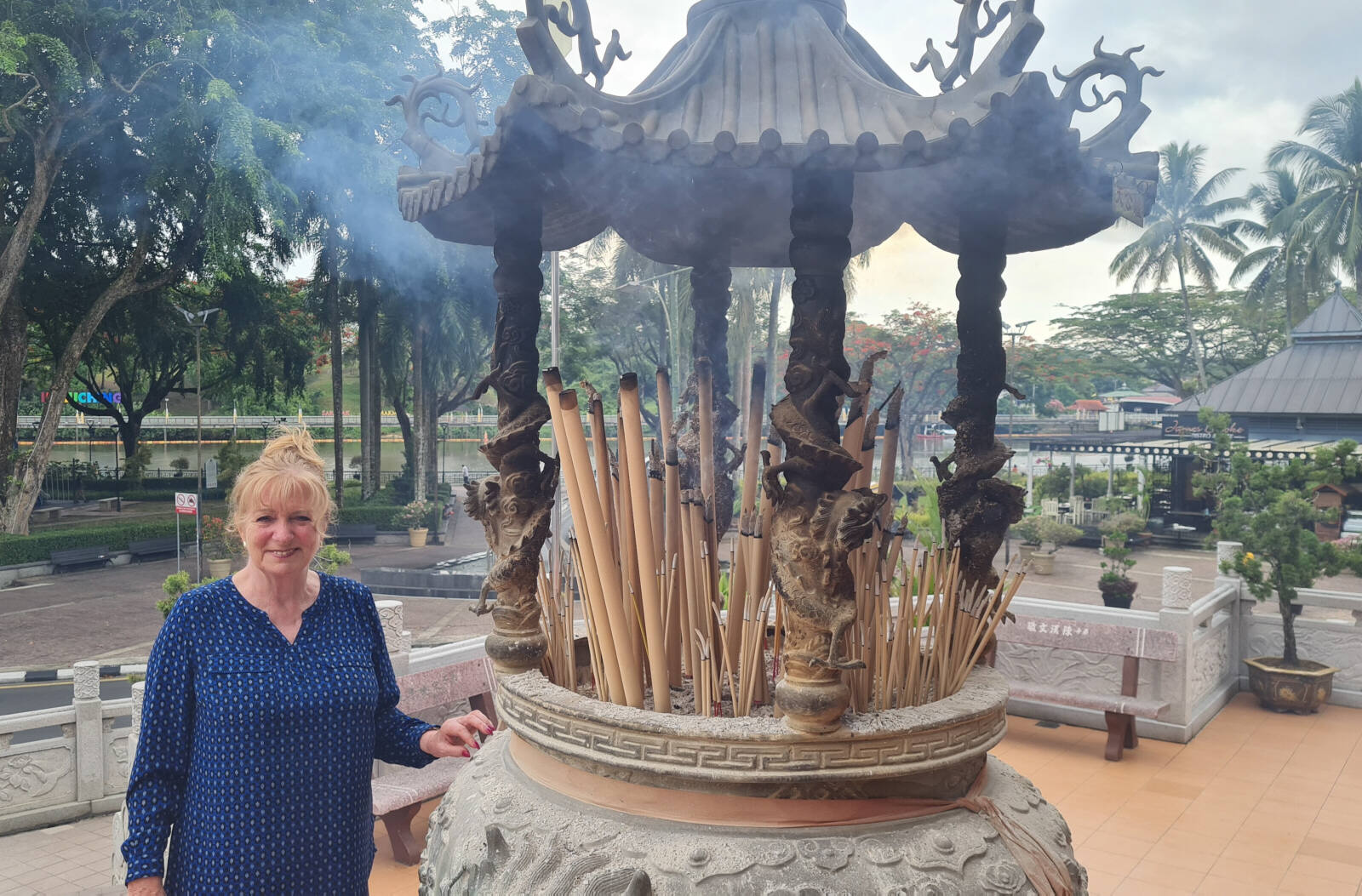 Giant joss sticks in Tua Pek Kong temple in Kuching, Sarawak