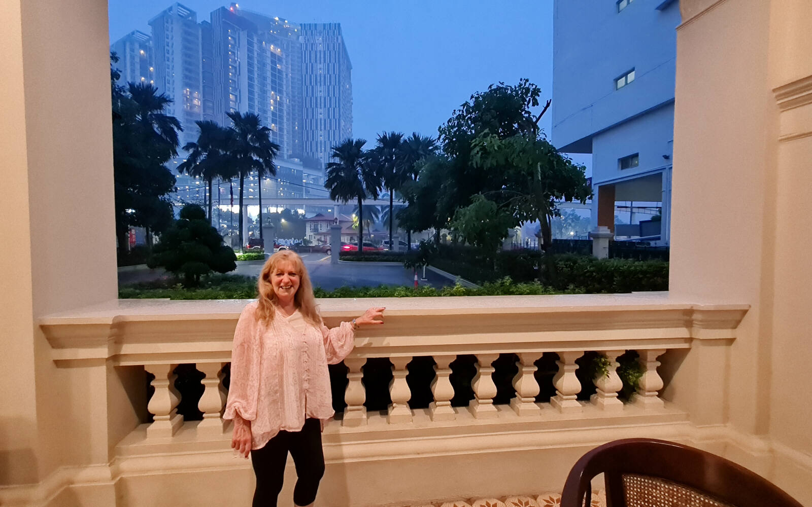 Rainstorm at the Majestic hotel in Malacca, Malaysia