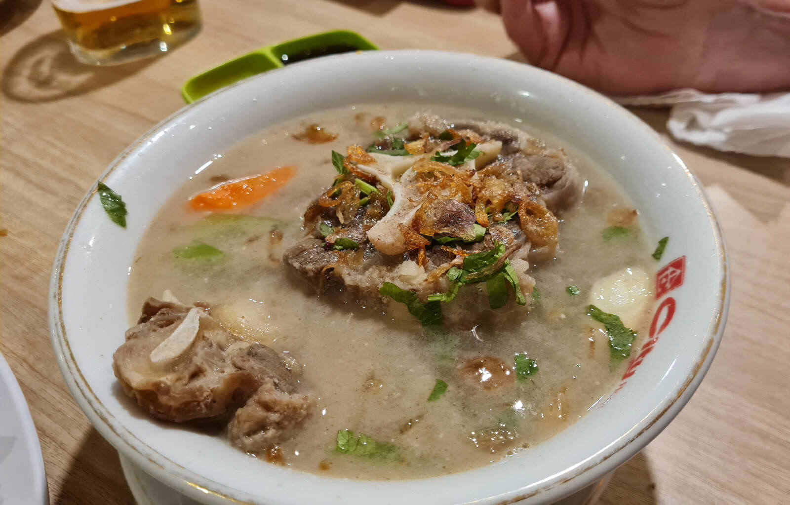 Special oxtail soup at the City hotel in Dumai, Sumatra