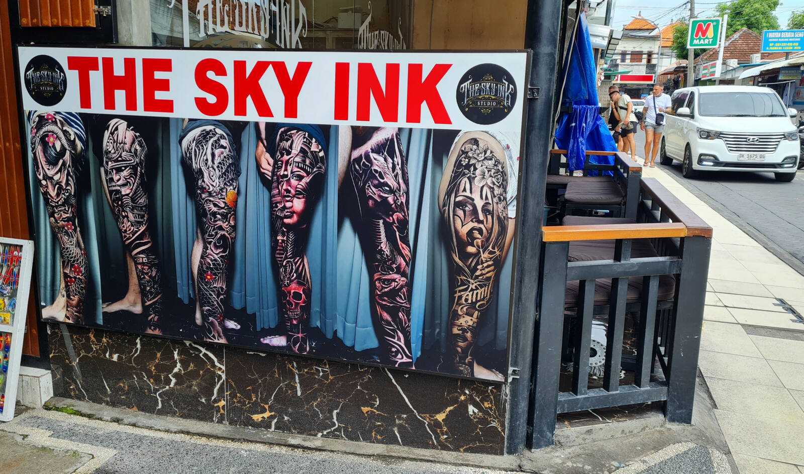 Artistic tattoos at a parlour in Bali, Indonesia