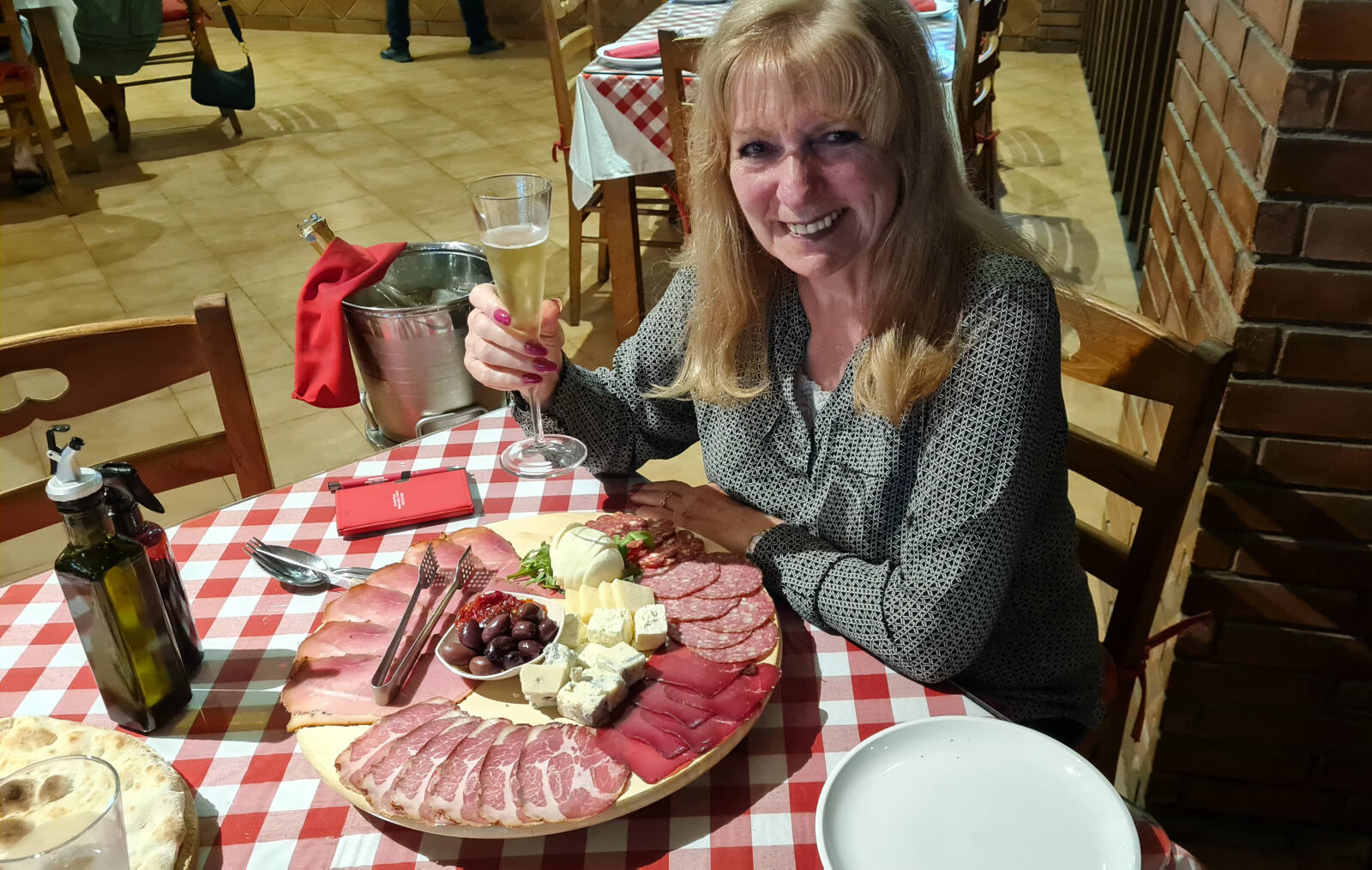 Meats and cheeses in the Dolce Vita Italian restaurant in Bali, Indonesia