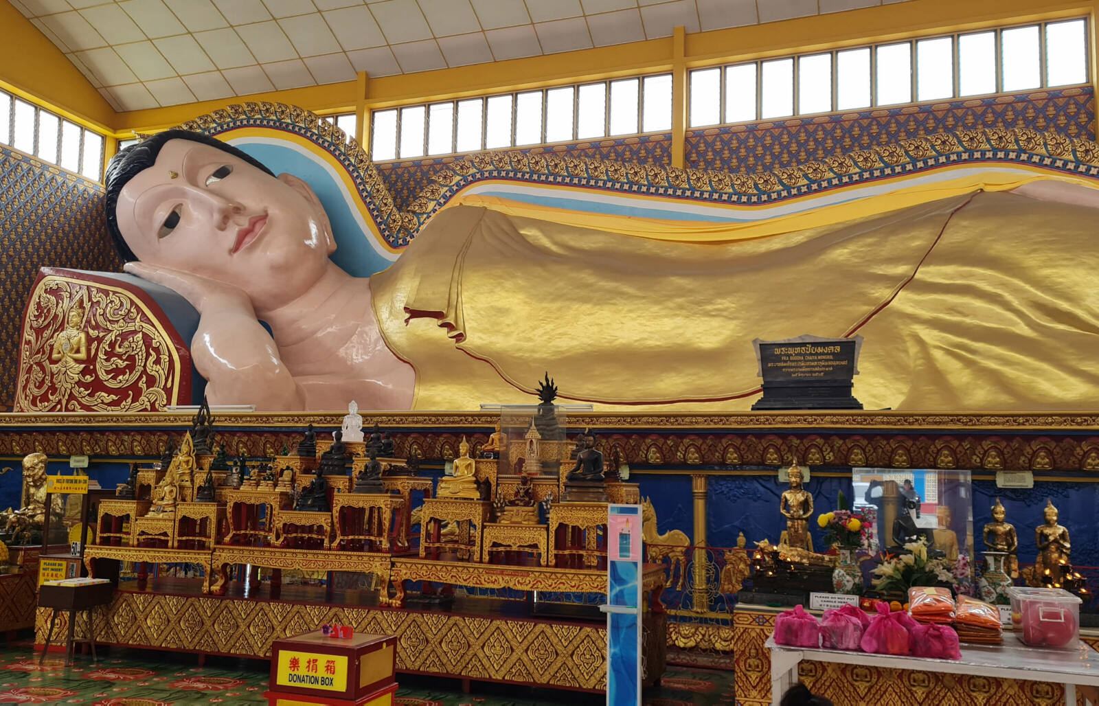 Reclining Buddha at Wat Chaiya Mamalaram in Penang, Malaysia