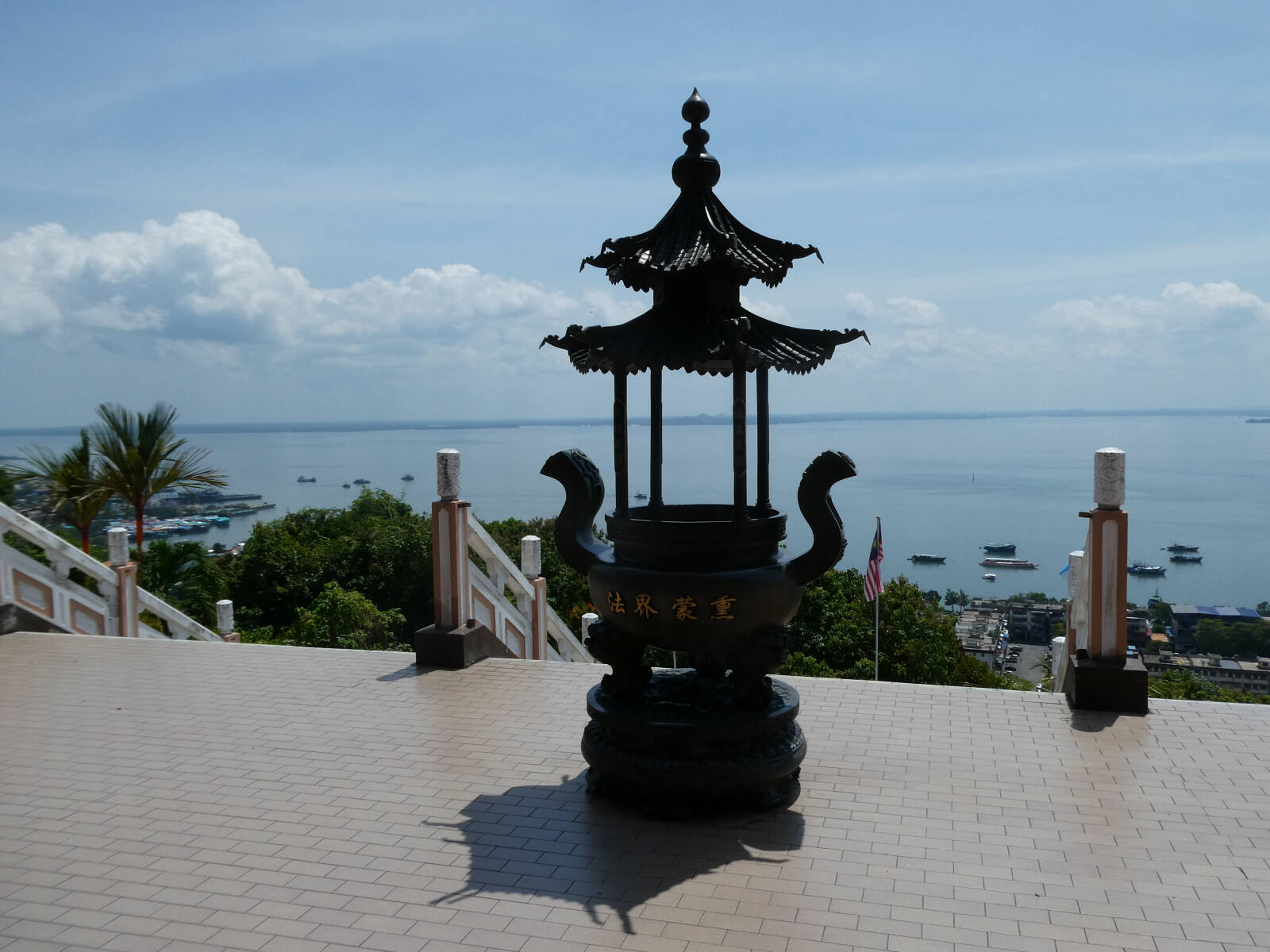 View from the Chinese Buddhist temple in Sandakan, Saba, Borneo