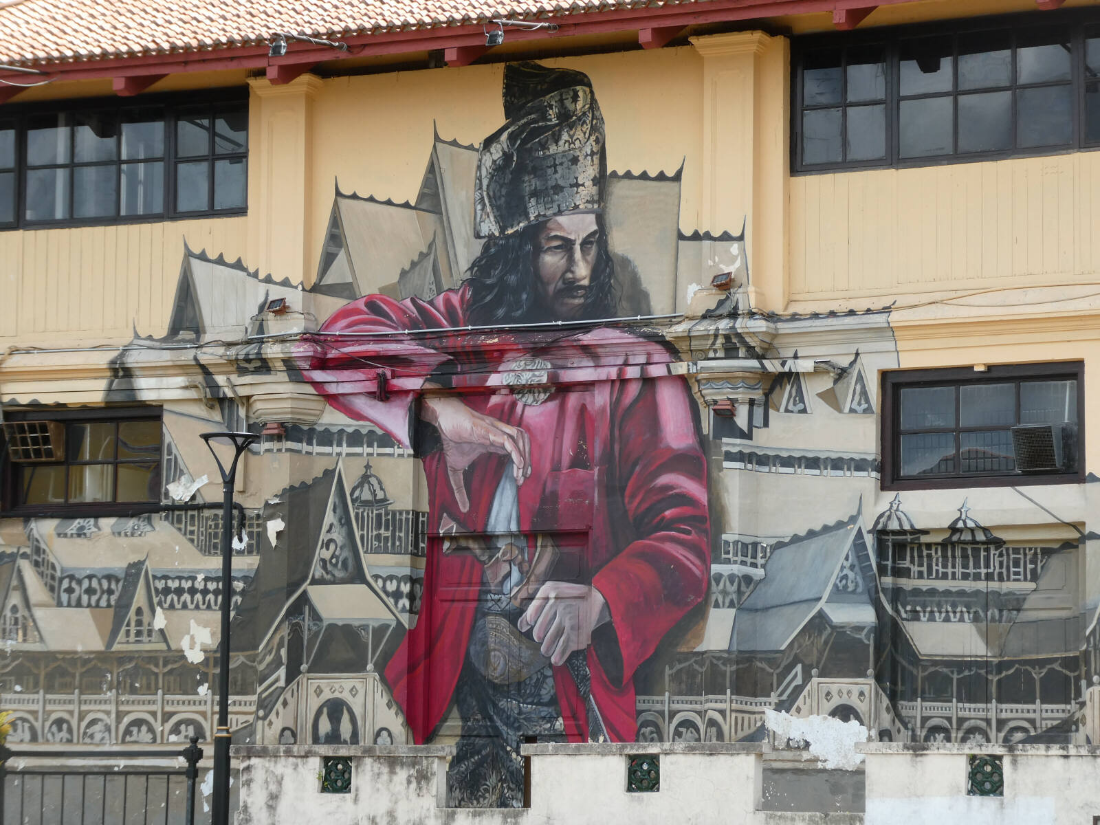 Impressive wall art by the river in Malacca, Malaysia