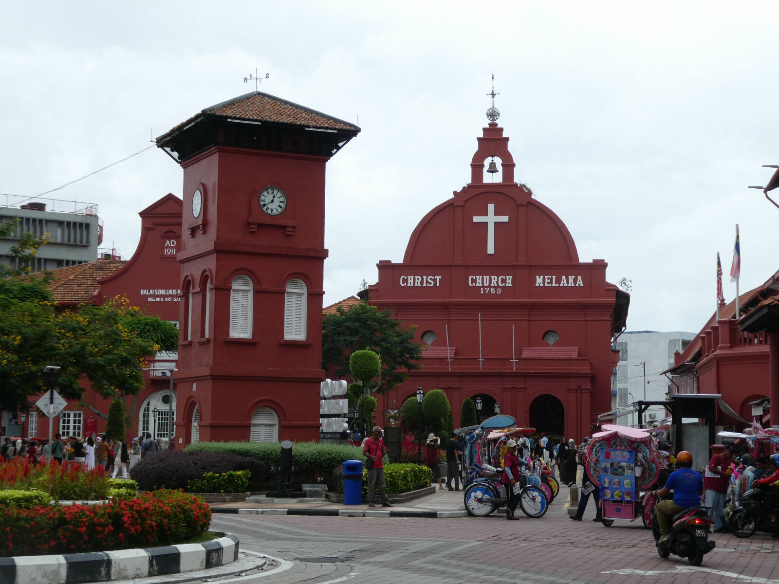 The clock tower and Dutch church in Malacca, Malaysia