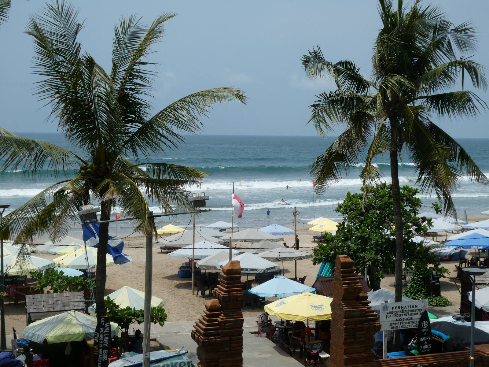 Legian beach from the Azul restaurant in Bali