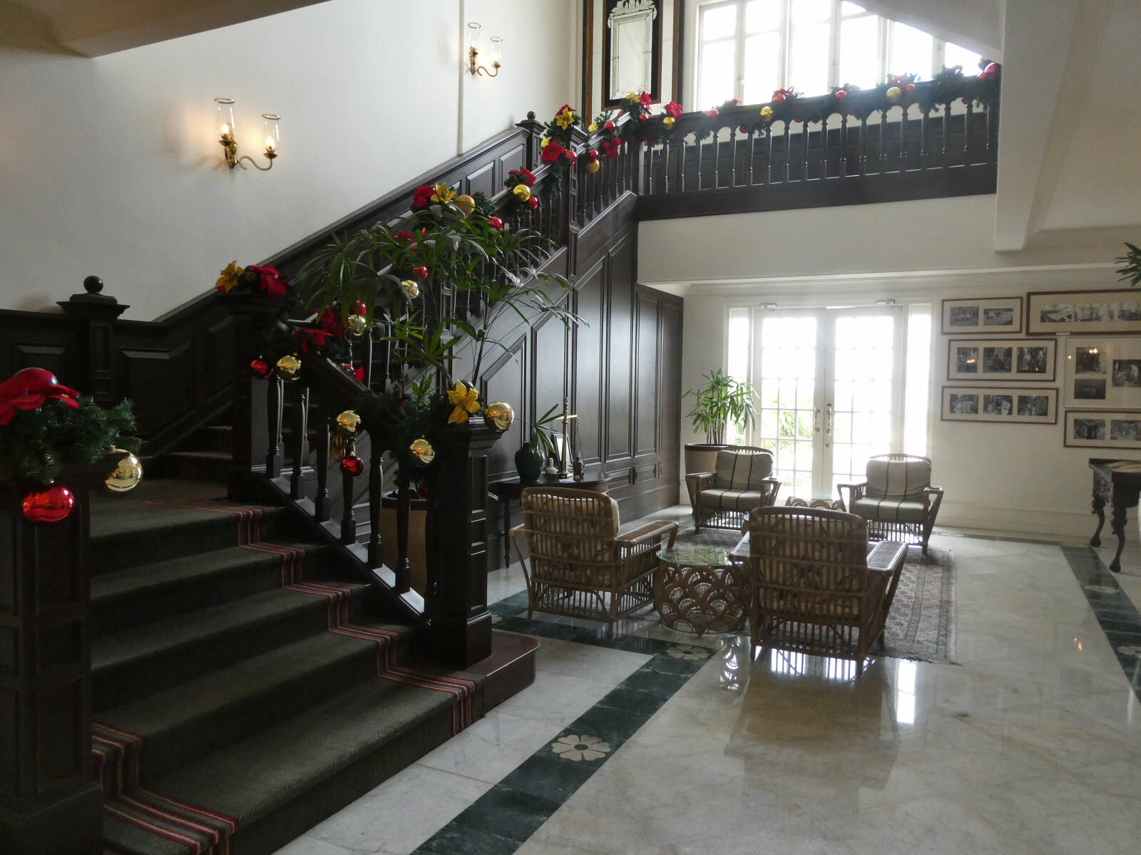 Main staircase in the Eastern and Oriental hotel, Penang