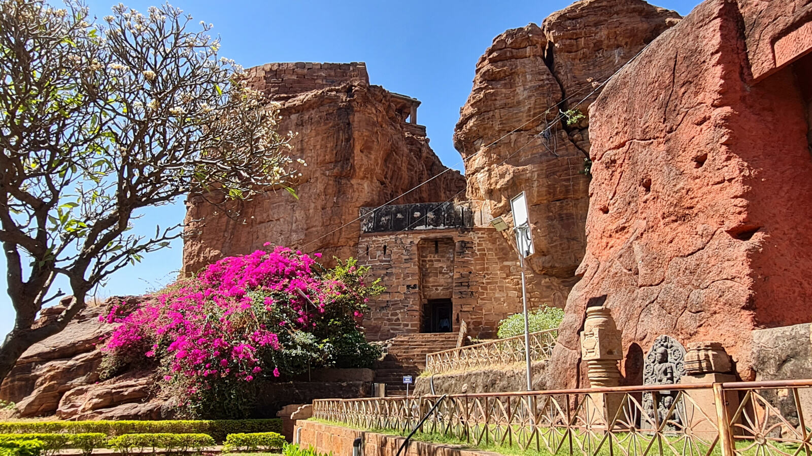 The approach to the fort at Badami, India The approach to the fort at Badami, India