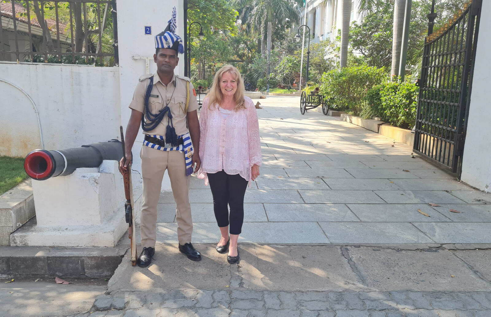 At the police headquarters in Pondicherry, India At the police headquarters in Pondicherry, India