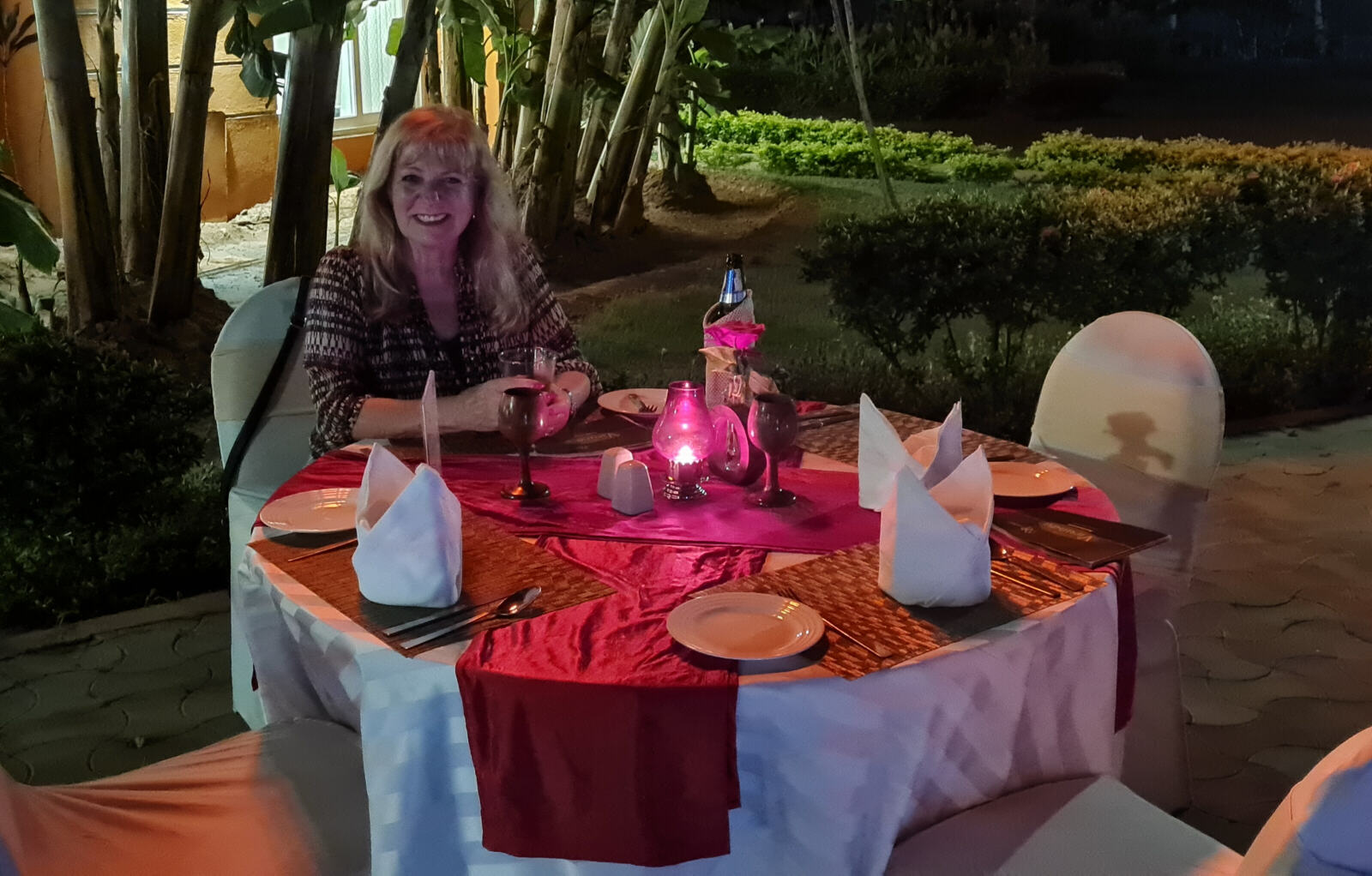 Dinner by the poolside at MGM hotel in Vailankanni, Tamil Nadu, India Dinner by the poolside at MGM hotel in Vailankanni, Tamil Nadu, India
