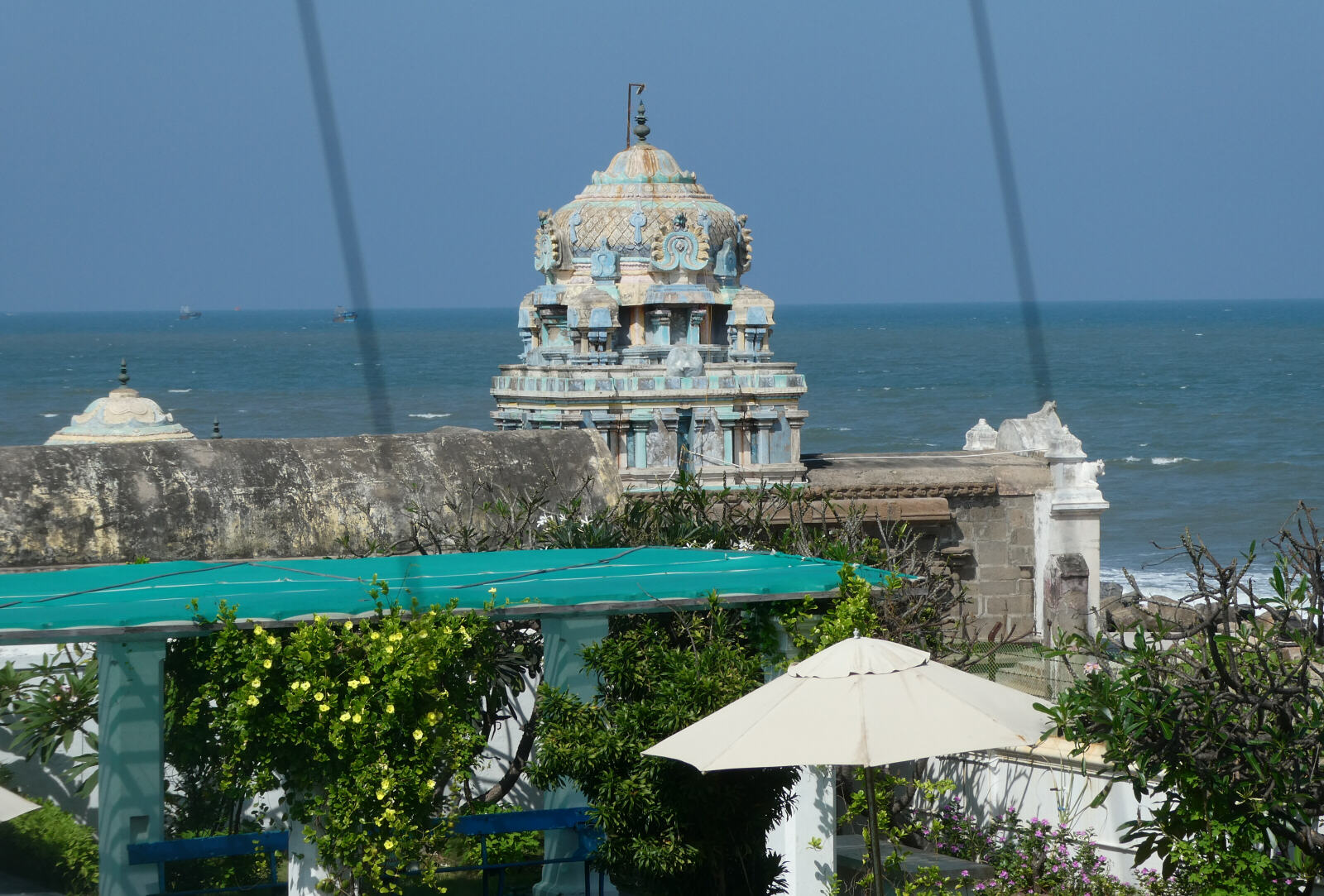 The seashore temple from the Bungalow on the Beach at Tranquebar, Tamil Nadu, India The seashore temple from the Bungalow on the Beach at Tranquebar, Tamil Nadu, India