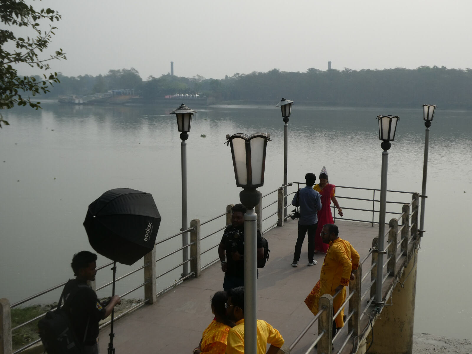 Landing steps on the Ganges river at Chandernagar near Calcutta, India Landing steps on the Ganges river at Chandernagar near Calcutta, India