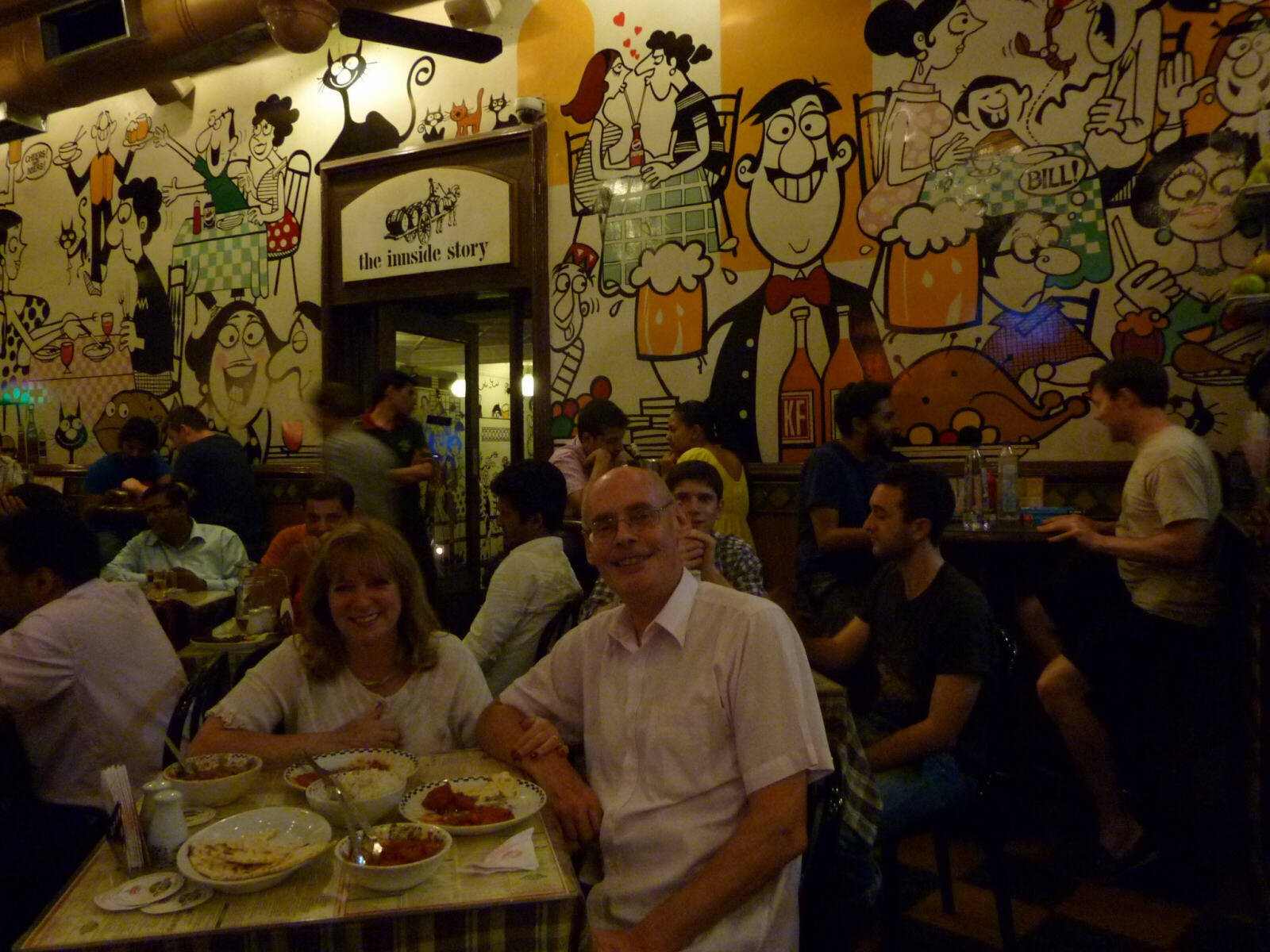 Dinner at Mondy's (caf Mondigar) in Mumbai in 2011