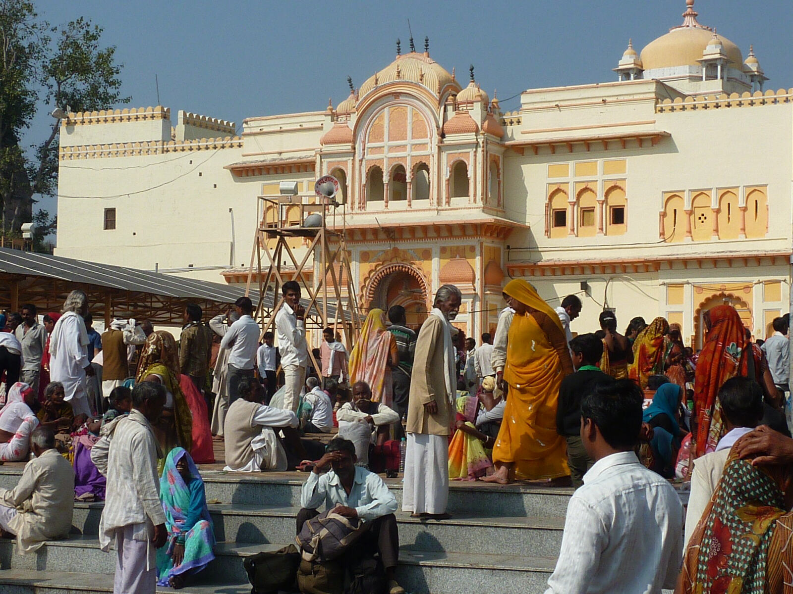 Pilgrims in Ram Raja square in Orchha in Madhya Pradesh, India in 2014