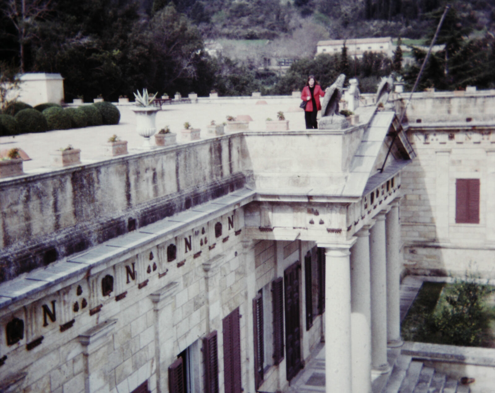 On the roof of Napoleon's villa in Elba, Italy in 1974