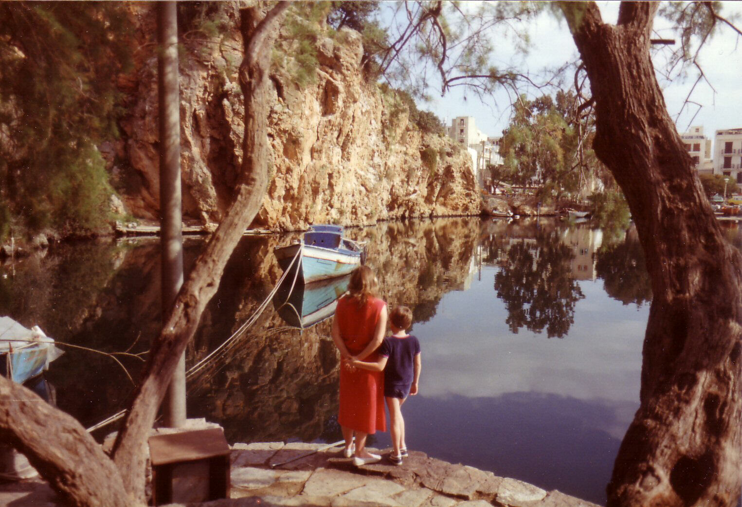 The harbour at Agios Nikolaos in Crete in 1984