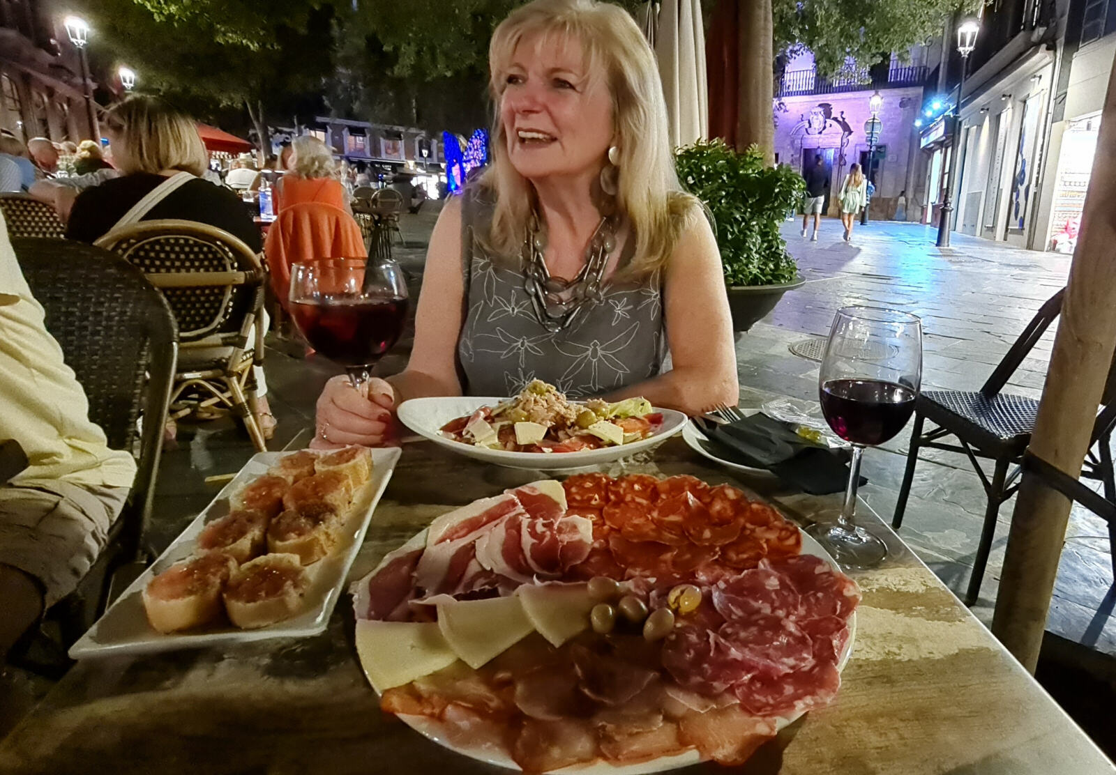 An evening snack in Plaza Cort in Palma, Mallorca in 2023