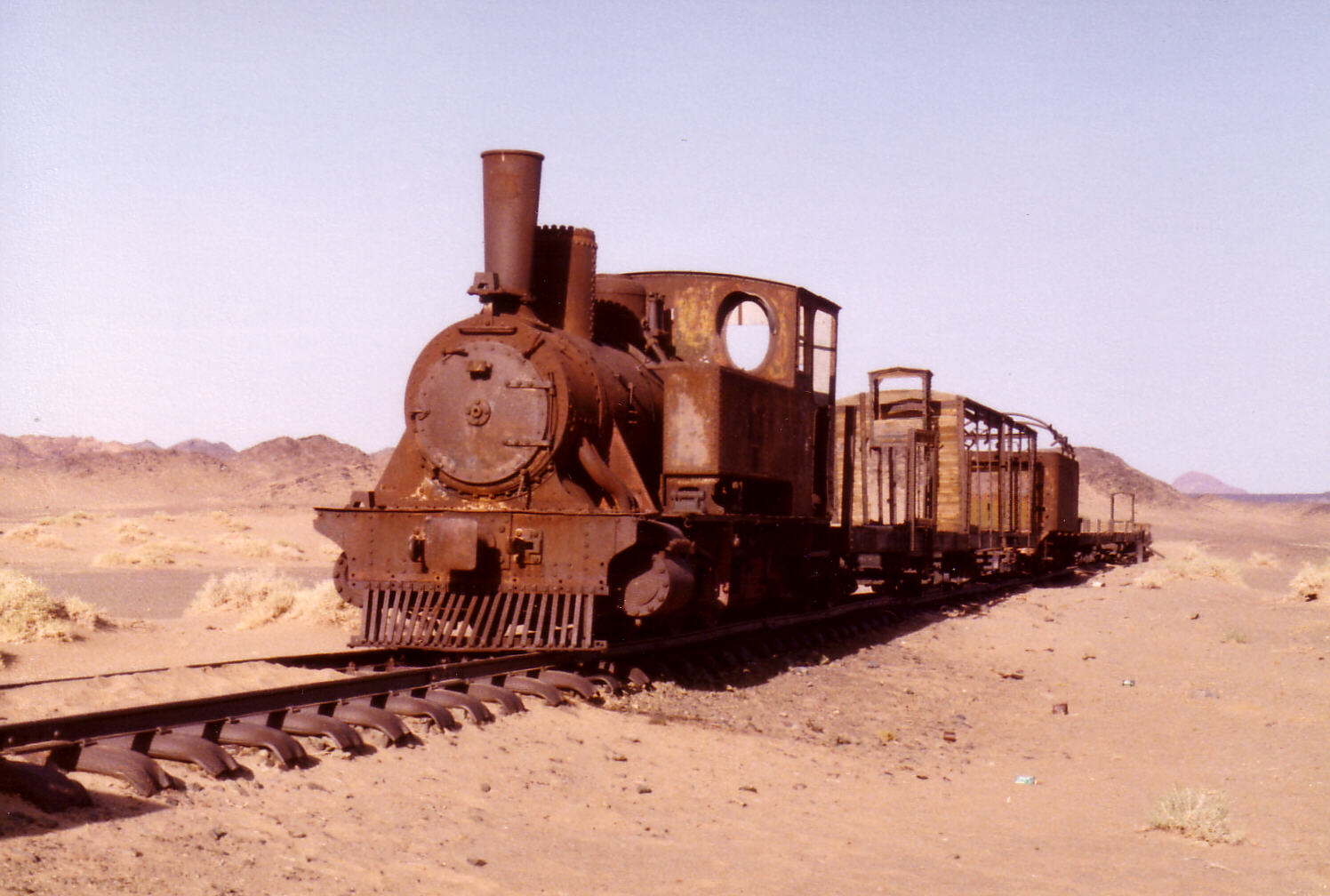 Train on the Hejaz railway at Hadiyah in Saudi Arabia in 1980