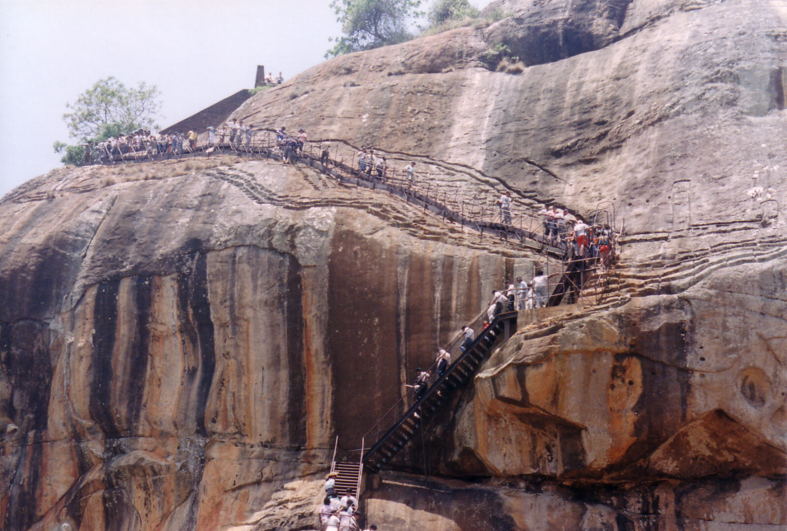 The ascent of Sigiriya rock fortress in Sri Lanka in 1992