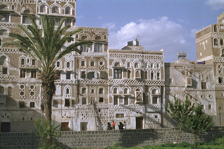 Qasmi Street in the old town of Sanaa, Yemen in 1997