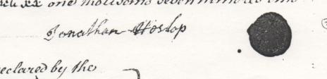 Jonathan Heslop's signature on his will in 1776