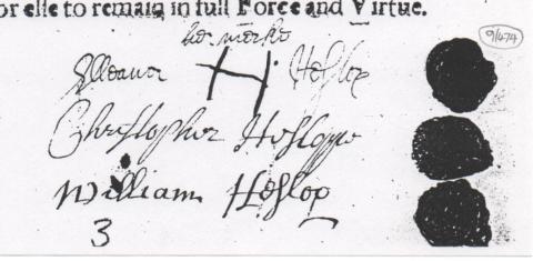 Eleanor Heslop's mark in 1711