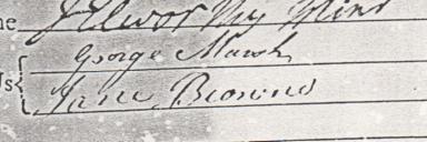 George Marsh's signature on the marriage register 1792