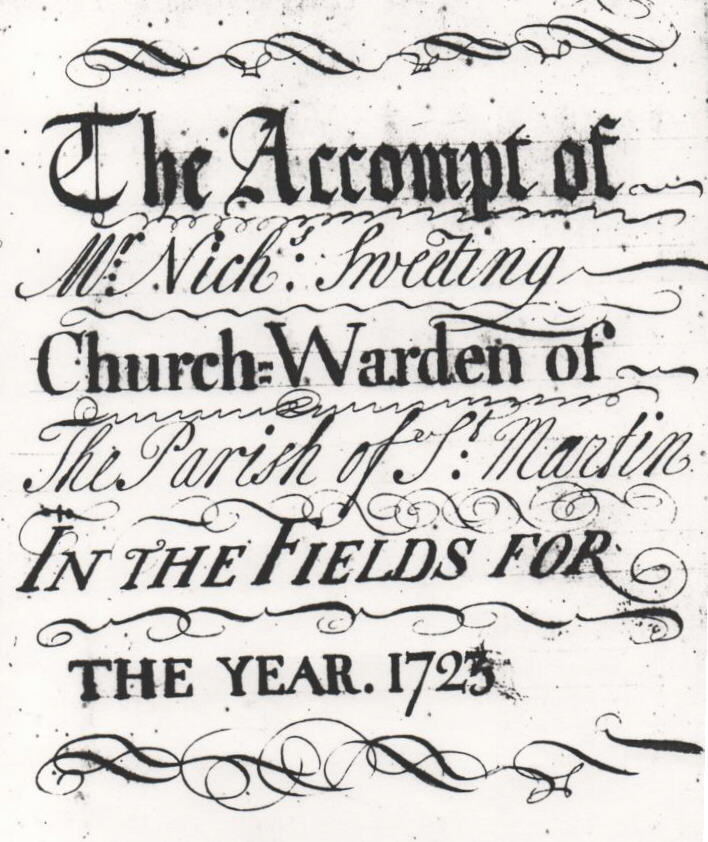 Nicholas Sweeting's churchwardens' accounts in 1723