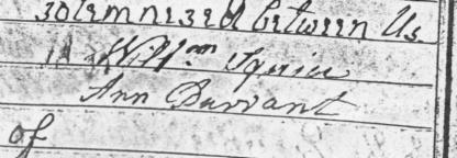 William Squier's signature on the marriage register 1787