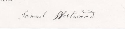 Samuel Westwood's signature in 1764