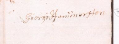 George Hummerston's signature in 1732